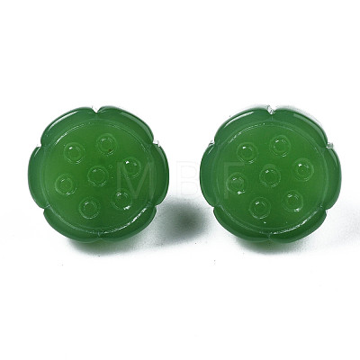 Imitation Jade Glass Charms X-GLAA-S054-24B-1