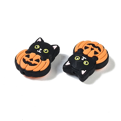 Halloween Theme Silicone Focal Beads SIL-M005-04B-1