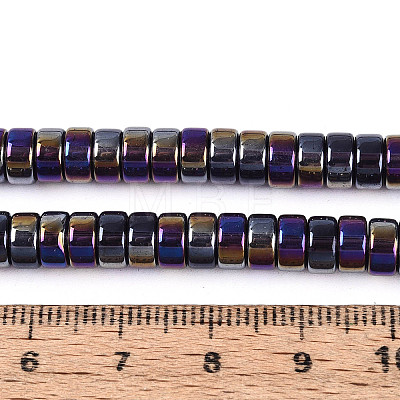AB Color Plated Transparent Glass Beads Strands GLAA-T026-3x6mm-T11-1