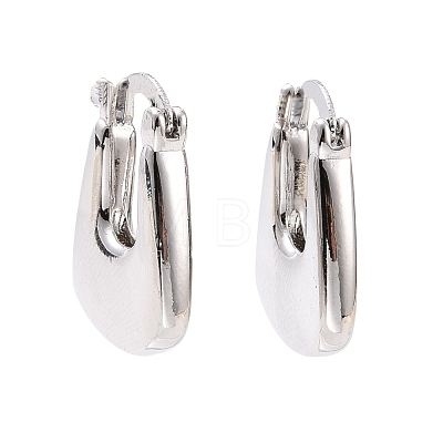 Brass Chunky Rectangle Hoop Earrings for Women EJEW-A072-18P-1