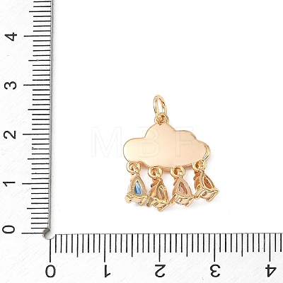 Brass Micro Pave Cubic Zirconia Pendants KK-D263-07G-1