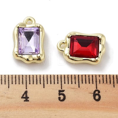 Rack Plating Alloy Rhinestone Charms PALLOY-F311-18G-1