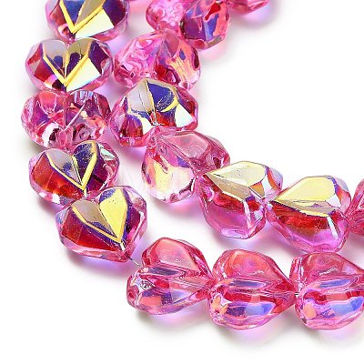 Electroplate Transparent Glass Beads Strands EGLA-B012-AB07-1