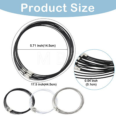 20Pcs Stainless Steel Wire Necklace Cord DIY Jewelry Making TWIR-YW0001-06A-1