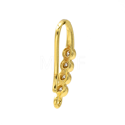 Rack Plating Brass Pave Cubic Zirconia Earring Hooks KK-O143-16G-1
