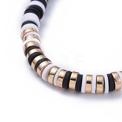 Handmade Polymer Clay Heishi Beaded Necklaces NJEW-JN02890-02-1