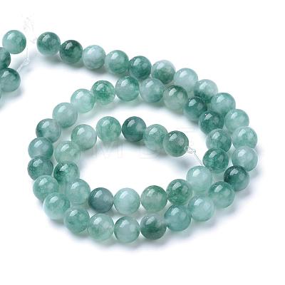 Natural Flower Jade Bead Strands G-R345-8mm-47-1