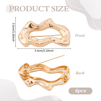 6Pcs Nuggets Zinc Alloy Lapel Pins for Clothes JEWB-FG0001-77-1