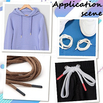 40Pcs 4 Colors Alloy Cord End FIND-GF0008-47A-1