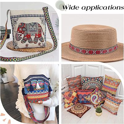 Ethnic Style Polyester Ribbons OCOR-WH0074-31-1