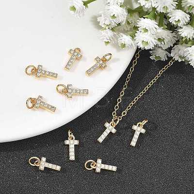 SHEGRACE Brass Micro Pave Clear Cubic Zirconia Pendants XGRQ29227-394G-T-1
