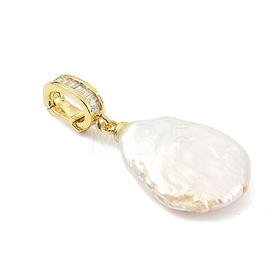 Natural Baroque Keshi Pearl Pendants PALLOY-JF05287-1