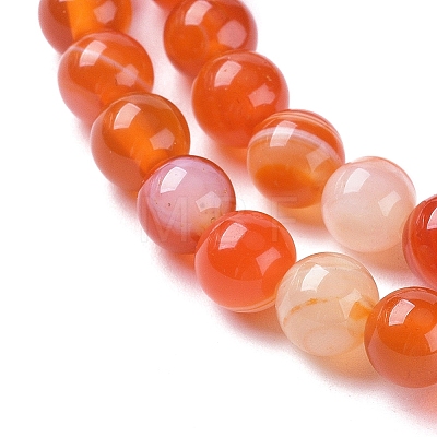 Natural Striped Agate/Banded Agate Beads Strands X-G-G582-6mm-62-1