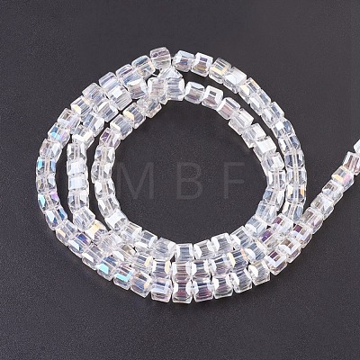 Electroplate Glass Beads Strands EGLA-D018-6x6mm-01-1
