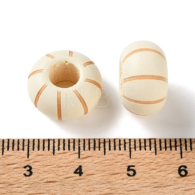 Schima Wood Carved European Beads WD-CBACBB7-02B-1