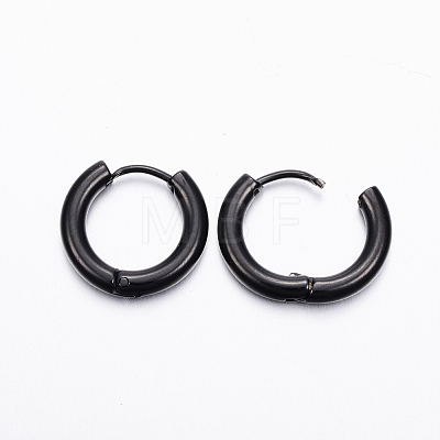 304 Stainless Steel Huggie Hoop Earrings EJEW-F111-16mm-B-1