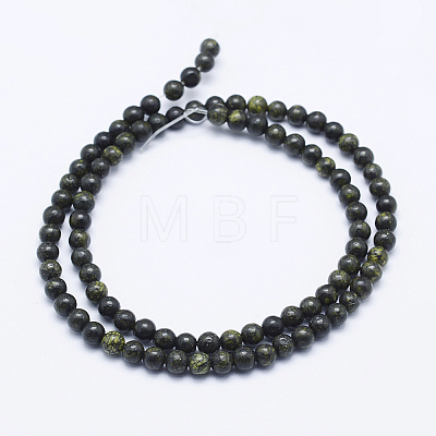 Natural Serpentine/Green Lace Stone Beads Strands X-G-P345-01-4mm-1