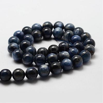 Natural Grade AB Kyanite/Cyanite/Disthene Round Bead Strands G-O143-06-10mm-1