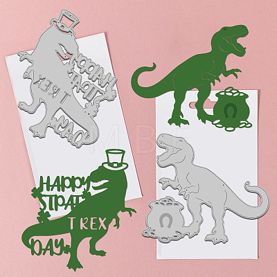 2Pcs 2 Styles Saint Patrick's Day Carbon Steel Cutting Dies Stencils DIY-WH0309-749-1