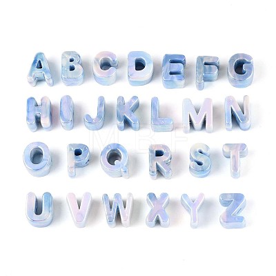 Rainbow Iridescent Opaque Acrylic Beads OACR-P010-22B-01-1