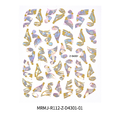 Shining Laser Ribbon Nail Decals Stickers MRMJ-R112-Z-D4301-01-1