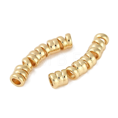 Brass Curved Tube Beads KK-P283-11G-1