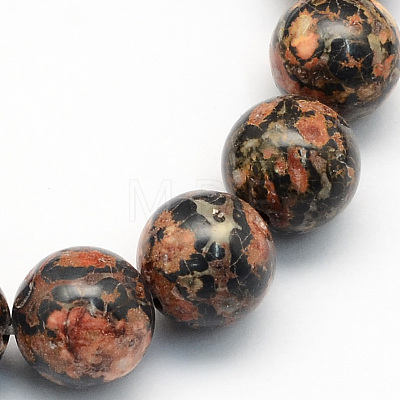 Natural Leopard Skin Jasper Round Beads Strands G-S182-12mm-1