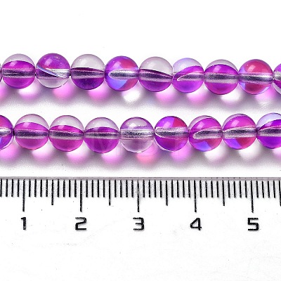 Synthetic Moonstone Beads Strands G-P528-J01-06-1