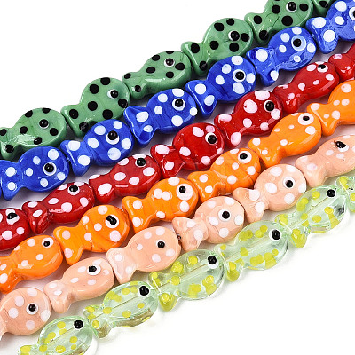 Handmade Lampwork Beads Strands LAMP-N036-08-1