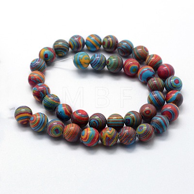 Synthetic Malachite Beads Strands G-I199-32-8mm-D-1
