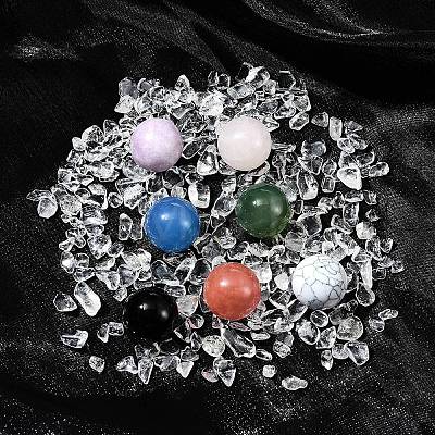 Natural & Synthetic Gemstone Healing Round Ornaments AJEW-FS0001-13A-1