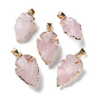 Raw Rough Natural Rose Quartz Pendants G-T073-23G-04-1