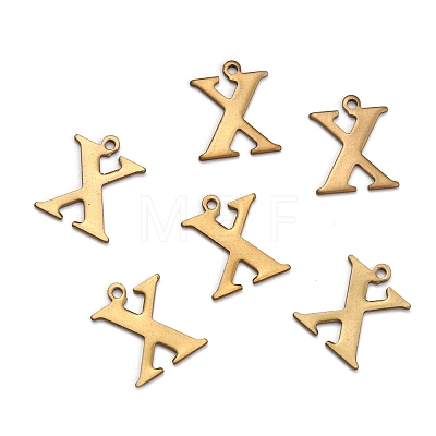 304 Stainless Steel Alphabet Charms STAS-H122-X-AB-1