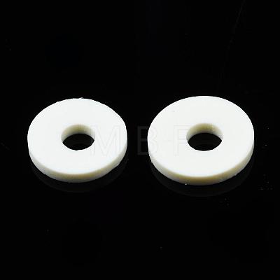 Flat Round Handmade Polymer Clay Beads CLAY-R067-10mm-21-1