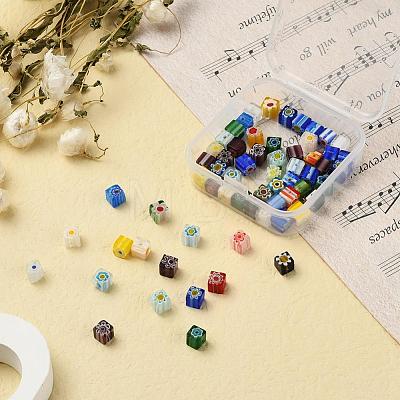 65Pcs Handmade Millefiori Glass Beads LK-YW0001-03-1