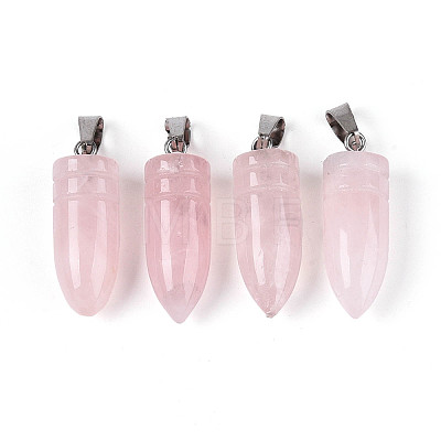 Natural Rose Quartz Pendants G-N349-16P-07-1