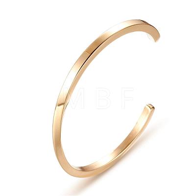304 Stainless Steel Cuff Bangles BJEW-D434-05G-1