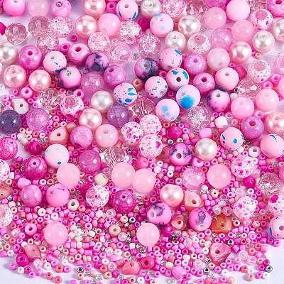 2 Bag Glass Round Beads Set JX547C-1