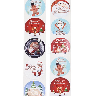 Christmas Theme Paper Self-Adhesive Stickers X-DIY-B077-01A-09-1