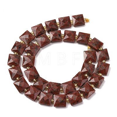 Natural Red Sesame Jasper Beads Strands G-F839-A17-01-1