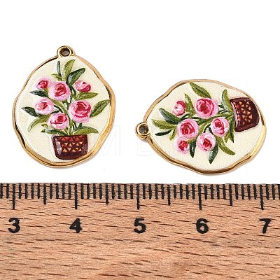 304 Stainless Steel Enamel Pendants SA-CBADCC9-01D-G-1