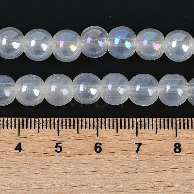 Baking Painted Electroplate Glass Beads Strands GLAA-G120-01B-1