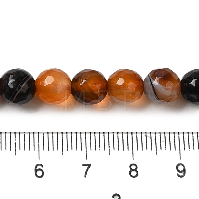 Dyed & Heated Natural Banded Agate Beads Strands G-P539-F01-02-1