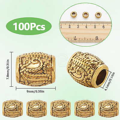 100Pcs Tibetan Style Alloy European Beads FIND-SP0002-30AG-1