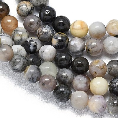 Natural Dendritic Opal Beads Strands G-R494-A23-02A-1