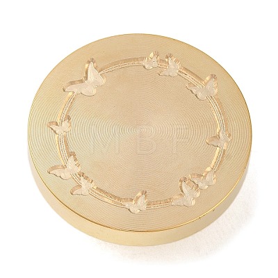 Golden Tone Round Brass Stamp Heads AJEW-H149-05G-01-1