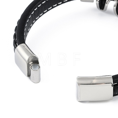 Braided Microfiber Leather Cord Bracelets BJEW-P328-12AS-1
