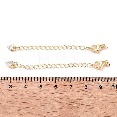 Brass with Cubic Zirconia Chain Extender KK-B102-44G-1