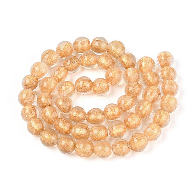 Handmade Gold Foil Glass Beads LAMP-C004-03G-1