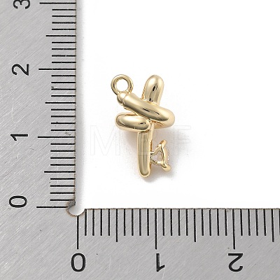 Brass Micro Pave Cubic Zirconia Pendants KK-D283-21G-1